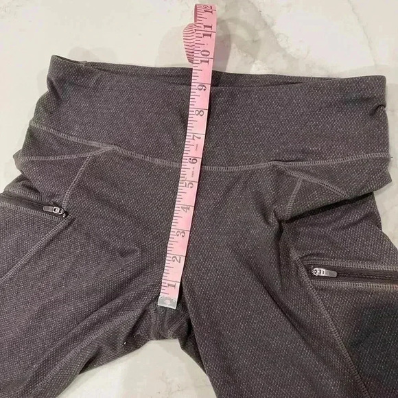 Athleta Pixy Drifter Textured Brown Activewear Leggings Womens Medium ZipPockets - Picture 8 of 8